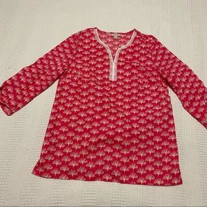 Talbots Women Pink White India Petite Top